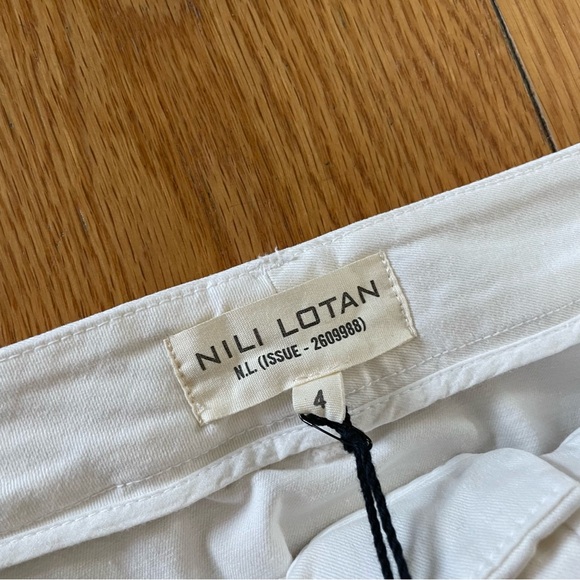 NWT Nili Lotan Tel Aviv Pants in Eggshell Cream White Off white Chino Khakis - Picture 8 of 11
